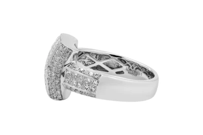 14ct White Gold Princess Cut Diamond Cluster Ring 1.39ct