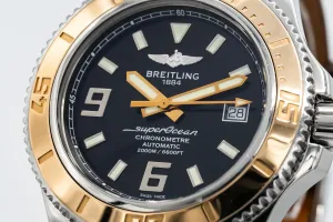 Breitling Superocean 44 Steel & 18ct Rose Gold Brown Leather C17391 Circa 2013