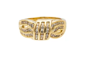 18ct Yellow Gold Diamond Cross Over Ring 1.05ct 10.4g