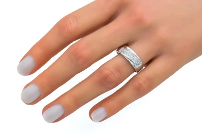 9ct White Gold 3 Row Diamond Ring 0.20ct 2g