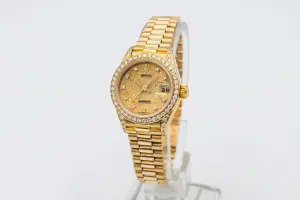 Rolex Lady DateJust 26mm 18ct Yellow Gold Presidential 69158 1991