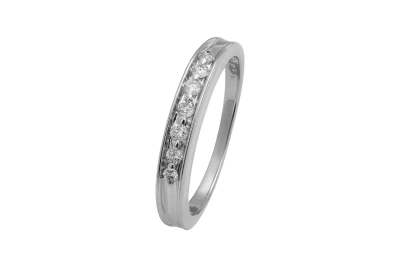 18ct White Gold Channel Set Diamond Eternity Wedding Band 0.16ct 3.3g