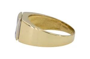 9ct Yellow & White Gold Diamond Signet Ring