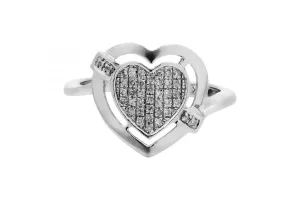 9ct White Gold Heart Shaped Diamond Ring 0.25ct