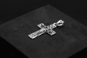 14ct Yellow & White Gold Jesus Cross Pendant 0.9g