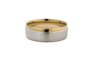 9ct Two-Tone White & Yellow Gold Wedding Band 5.5g
