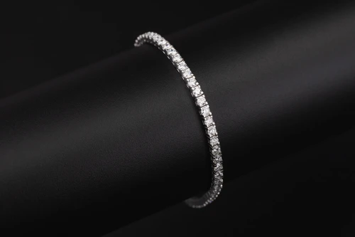 Sterling Silver Lab Grown Brilliant Cut Diamond Tennis Bracelet 4.07ct