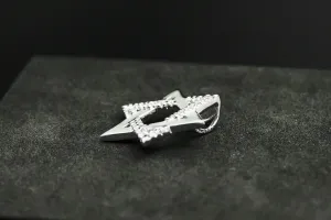 9ct White Gold Diamond Star of David Pendant 0.10ct