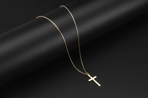 14ct Yellow Gold Cross Necklace 18" 1.75g