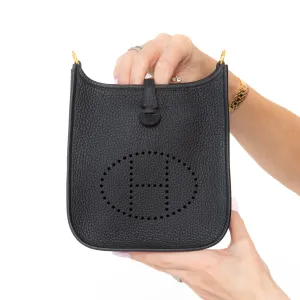 Hermes Mini Evelyne 16 Black Leather Bag 2025 UNUSED
