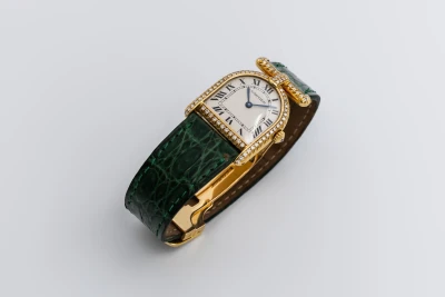 Cartier Calandre 22mm Green Leather 40040 Circa 1980s