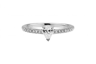 18ct White Gold Pear Shape Diamond Engagement Ring 0.43ct