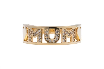 9ct Yellow Gold Cubic Zirconia Mum Ring 3g