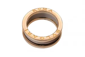 Bulgari B Zero 1 Ring Ceramic 18ct Rose Gold Size 54
