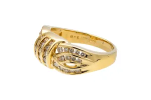18ct Yellow Gold Diamond Cross Over Ring 1.05ct 10.4g
