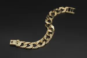 9ct Yellow Gold Bombe Bracelet 8" 49g