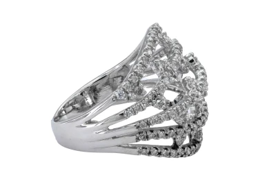 Open Cage Diamond Statement Ring in 18ct White Gold | The Diamond Box