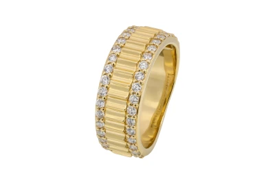 9ct Yellow Gold Double Row Diamond Band 0.91ct