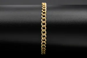 14ct Yellow Gold Diamond Micro Cuban Bracelet 2ct