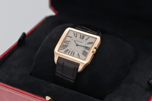 Cartier Santos Dumont 35mm Black Leather W2006951 Circa 2010