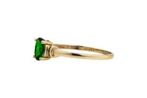 9ct Yellow Gold Green Stone Ring 1g