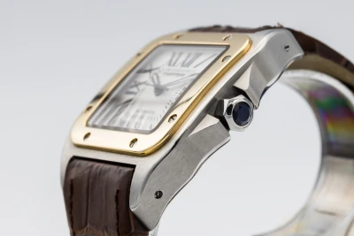 Cartier Santos 100 XL 38mm x 51mm Brown Leather W20077X7/2656 2007
