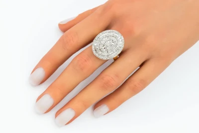 9ct  Yellow Gold Diamond Oval Cocktail Ring 0.33ct