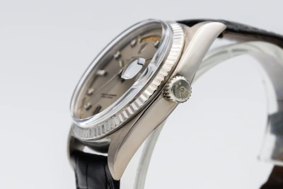 Rolex Day-Date 36mm Black Leather 18ct White Gold 1803 1874