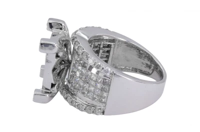14ct White Gold Princess & Round Diamond Ring 2.5ct 10.6g