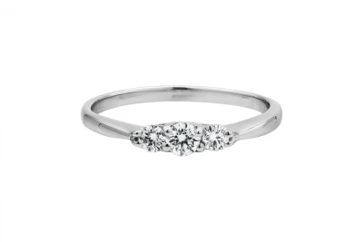 9ct White Gold Diamond Trilogy Engagement Ring 0.25ct