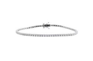14ct White Gold Diamond Tennis Bracelet 2.17ct