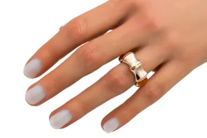 GUCCI 18ct Rose Gold Bamboo Spring Collection Ring Size 12 9g