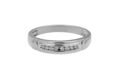 9ct White Gold Channel Set Diamond Eternity Wedding Band 0.08ct 2.1g