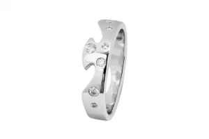 Georg Jensen 18ct White Gold Diamond Fusion End Ring 1367 End AB