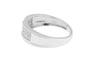 9ct White Gold Mens Diamond Ring 0.76ct