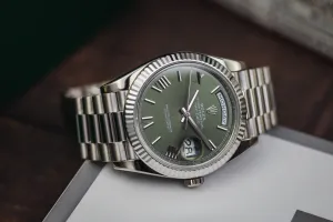 Rolex Day-Date 40mm 'Olive' 18ct White Gold Presidential 228239 2017