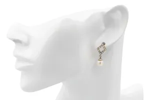 Fresh Water Pearl & Diamond Drop Down Set 0.72ct