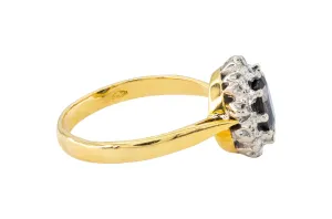 18ct Yellow Gold Diamond And Sapphire Ring