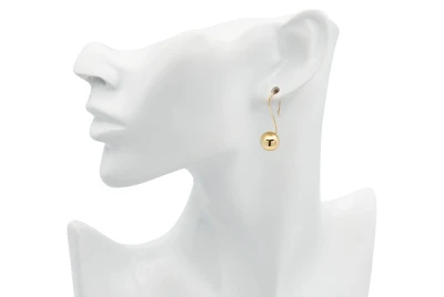9ct Yellow Gold Euroball Drop Down Earrings 2.3g