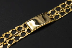 9ct Yellow Gold Curb ID Bracelet 18.2g