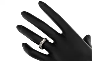 14ct White Gold Diamond Double Row Ring 0.20ct 3.3g