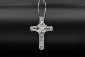 18ct White Gold Diamond Cross Necklace 1.49ct