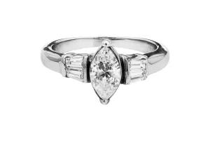 14ct White Gold Diamond Engagement Ring 1.00ct I/J SI2