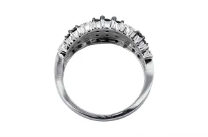 9ct White Gold Black And White Diamond Ring