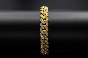 9ct Yellow Gold Diamond Cuban Bracelet 6.5cts VS
