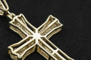 9ct Yellow Gold Diamond Cross Pendant 0.28ct