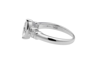 14ct White Gold Marquise & Baguettes Engagement Ring 1.00ct
