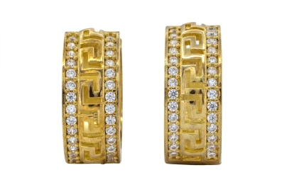 9ct Yellow Gold Cubic Zirconia Huggie Earrings 6.3g