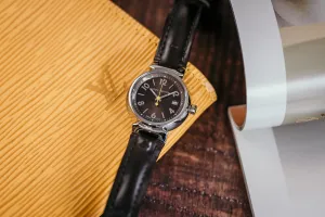 Louis Vuitton Tambour 34mm Brown Leather RC8730 Circa 2000s