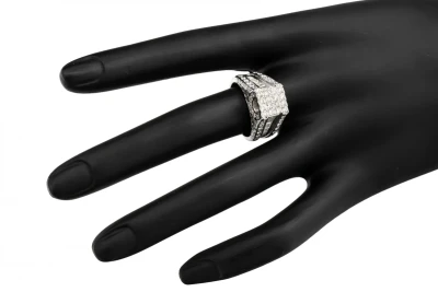 18ct White Gold Diamond Mens Ring 1.16ct